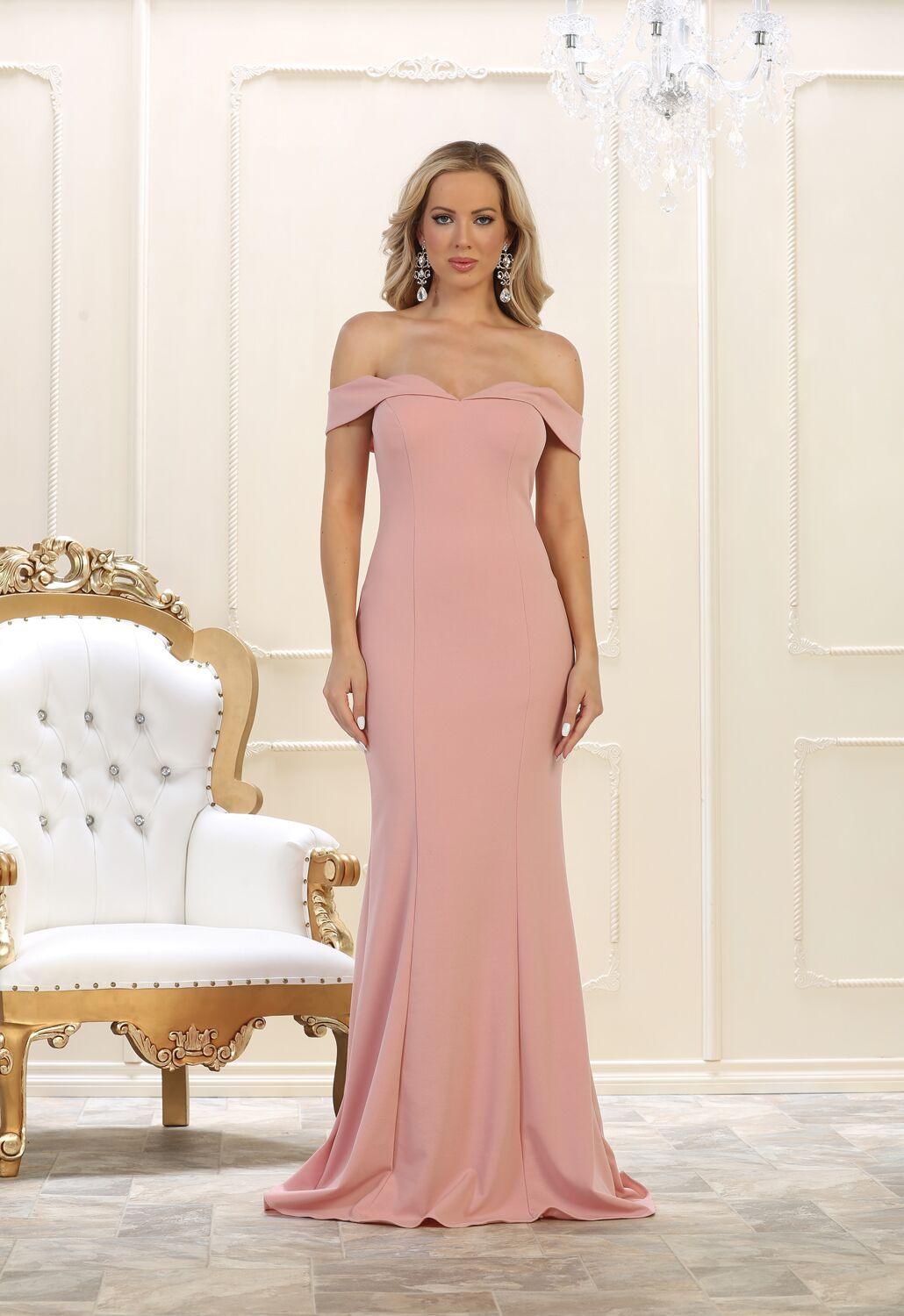 Long Prom Formal Dress Evening Gown Off Shoulder - The Dress Outlet May Queen
