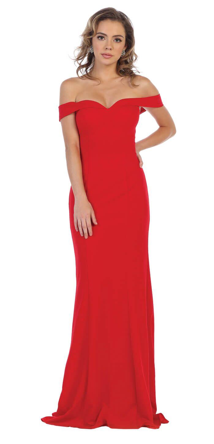 Long Prom Formal Dress Evening Gown Off Shoulder - The Dress Outlet May Queen