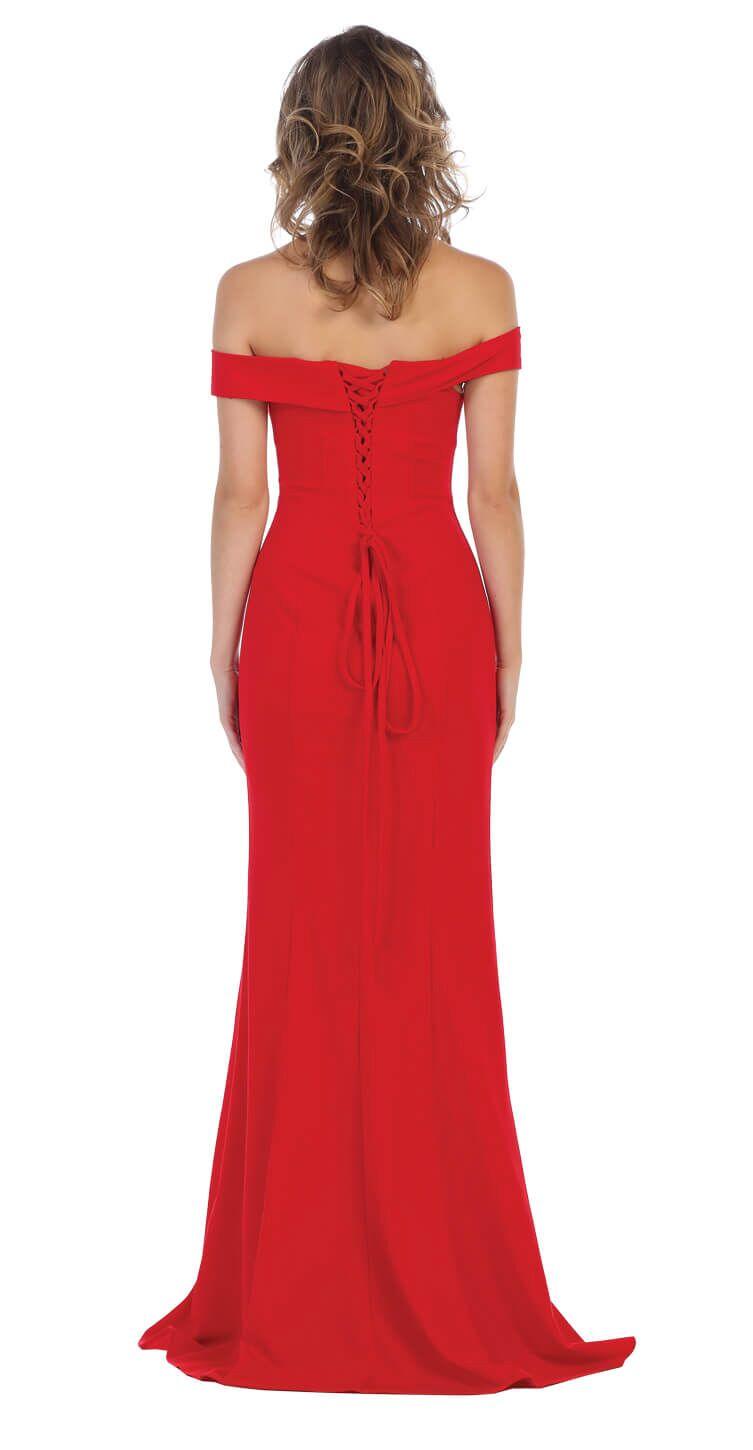 Long Prom Formal Dress Evening Gown Off Shoulder - The Dress Outlet May Queen
