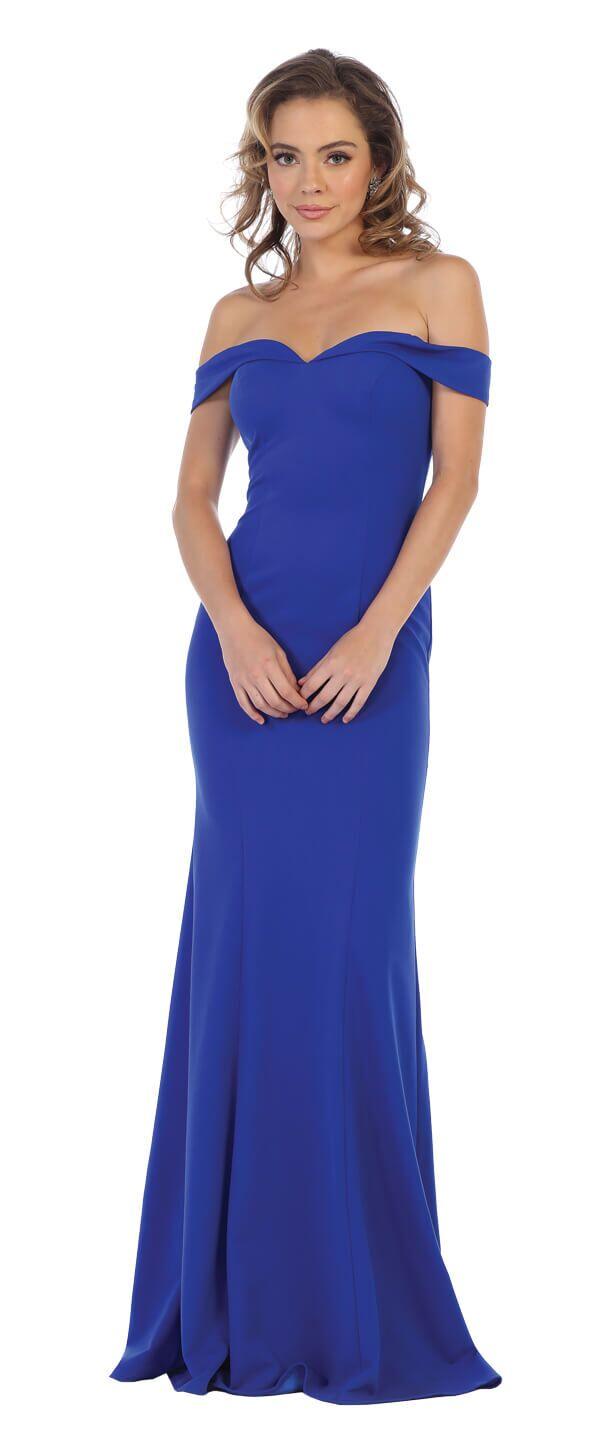 Long Prom Formal Dress Evening Gown Off Shoulder - The Dress Outlet May Queen