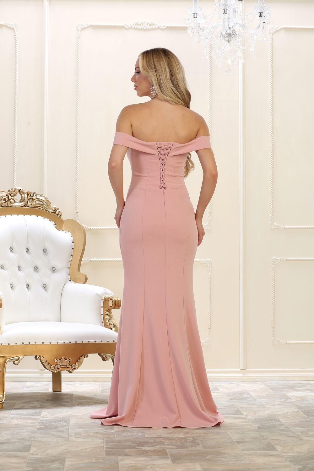 Long Prom Formal Dress Evening Gown Off Shoulder - The Dress Outlet May Queen
