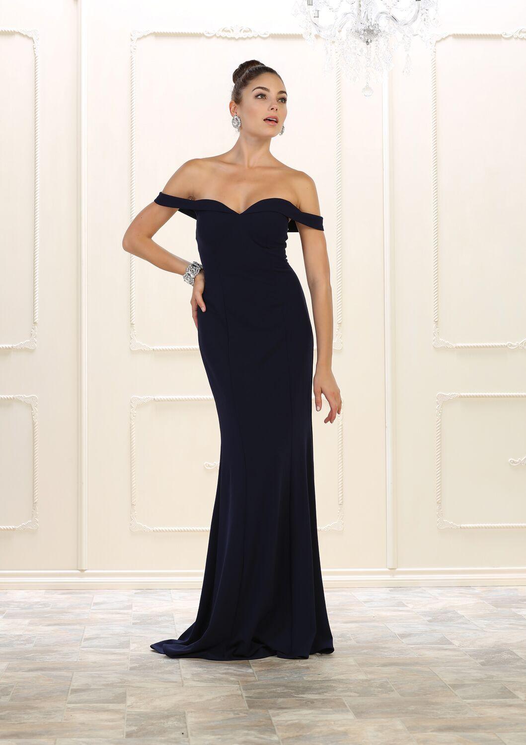 Long Prom Formal Dress Evening Gown Off Shoulder - The Dress Outlet May Queen