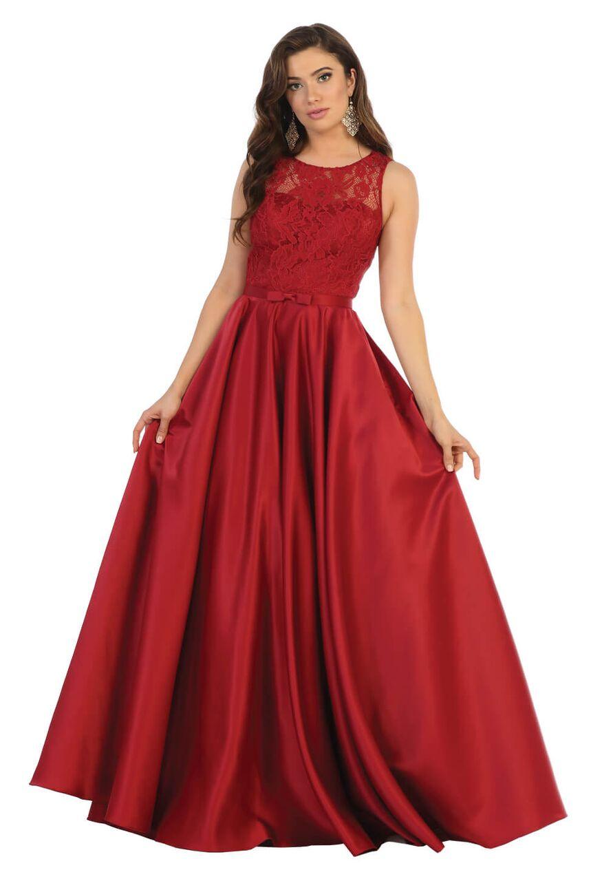 Long Prom Formal Dress Plus Size Ball Gown - The Dress Outlet May Queen