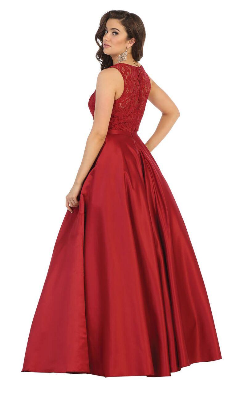 Long Prom Formal Dress Plus Size Ball Gown - The Dress Outlet May Queen