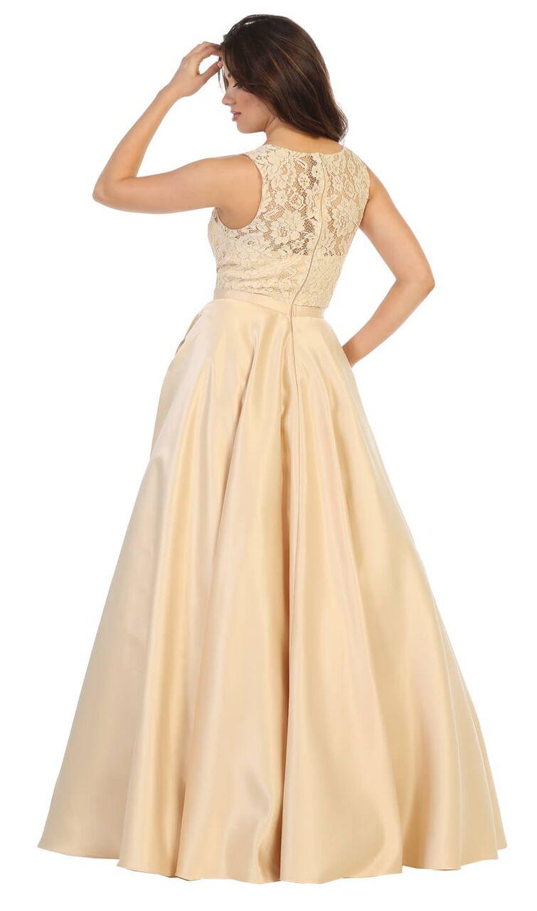 Long Prom Formal Dress Plus Size Ball Gown - The Dress Outlet May Queen