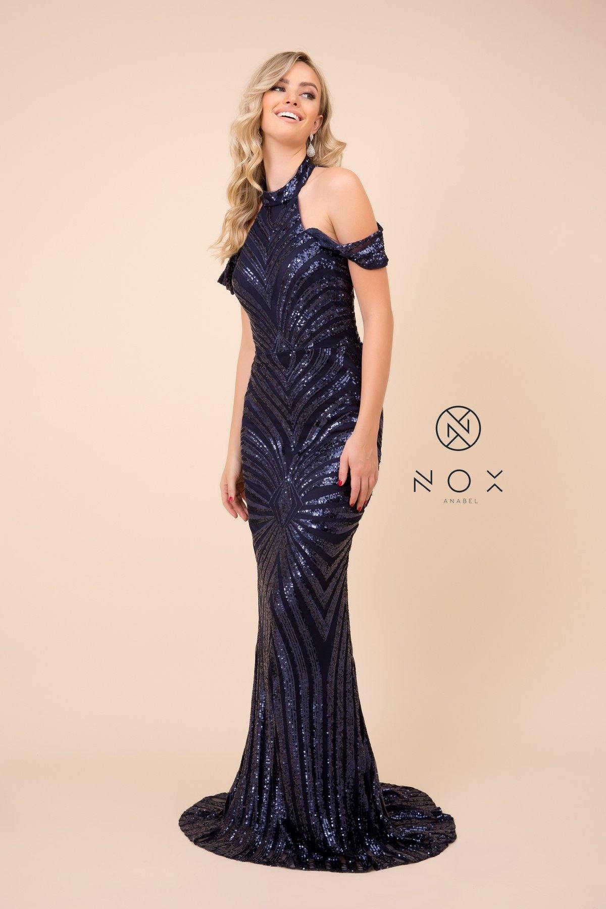 Long Prom Formal Off Shoulder Mermaid Dress - The Dress Outlet Nox Anabel