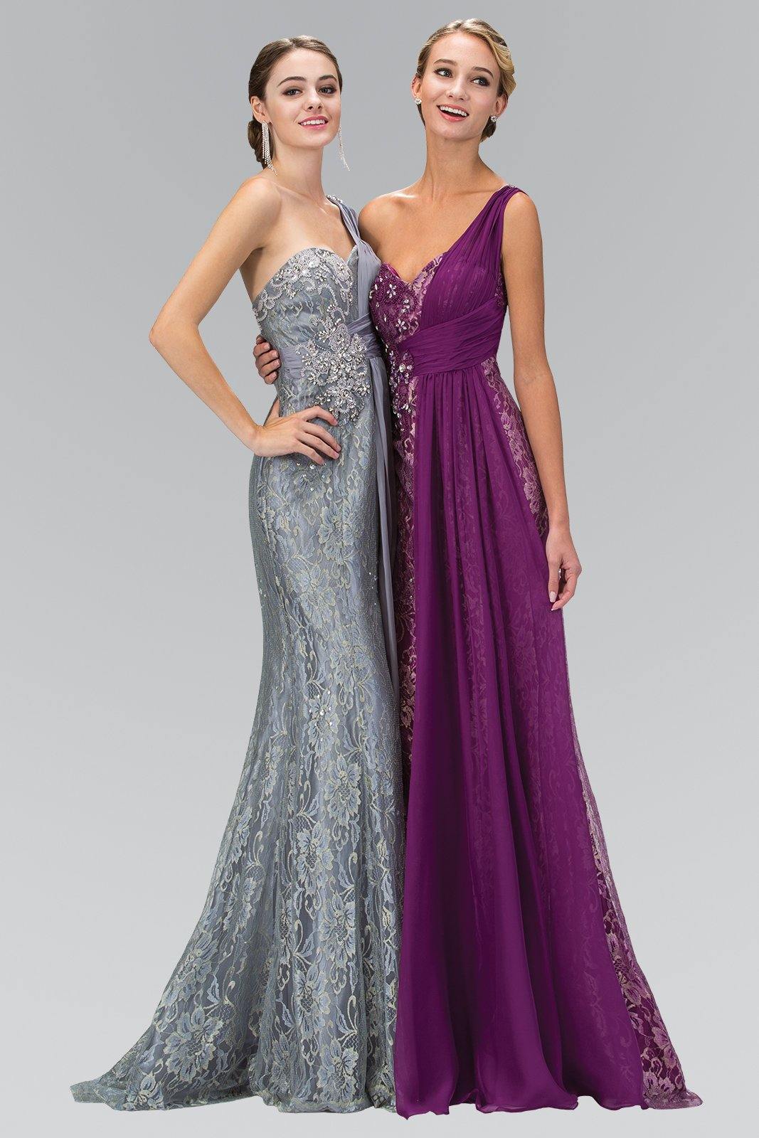 Black Long Prom Lace Dress with Chiffon Overlay for $89.99 – The Dress