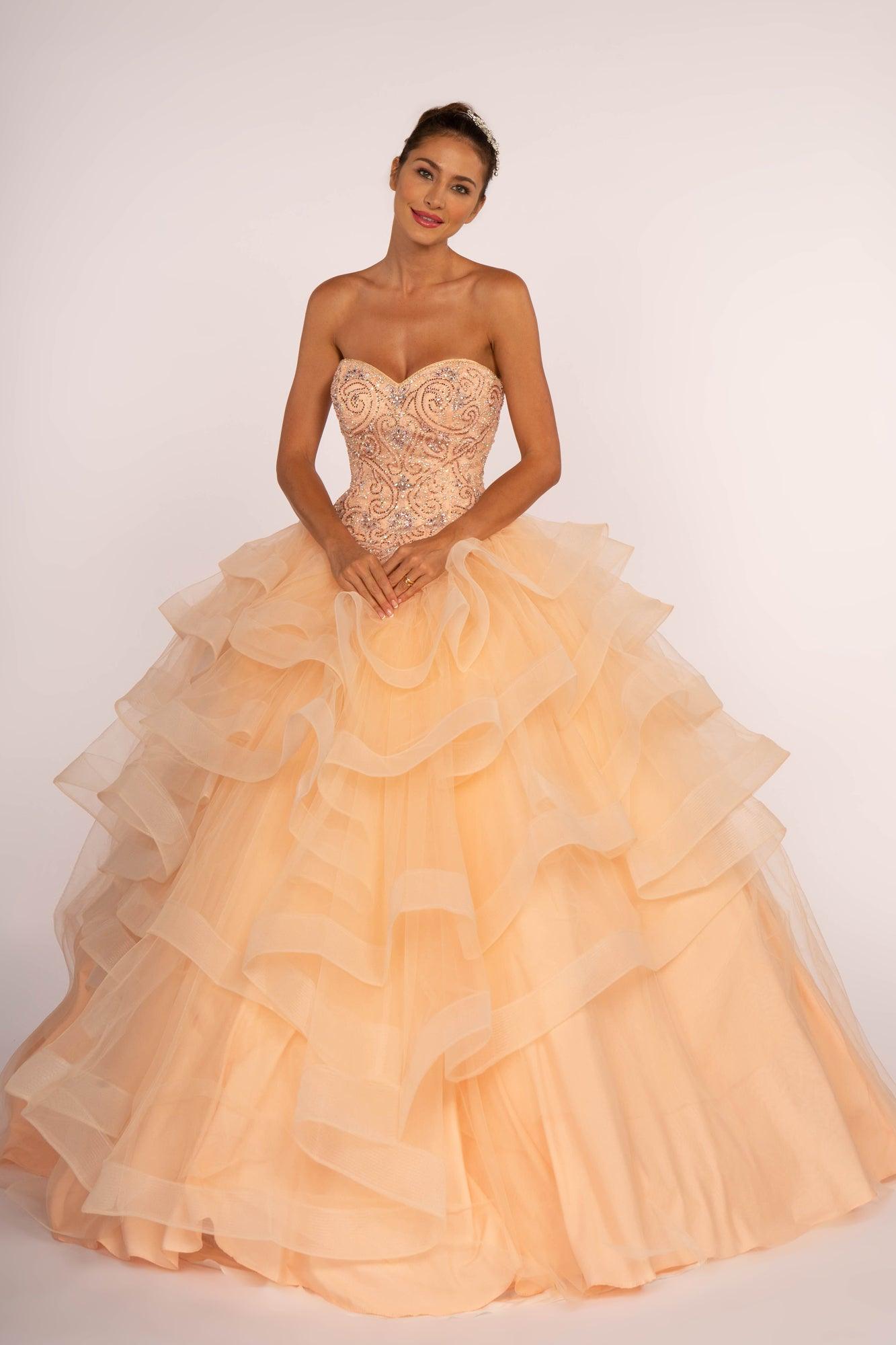 Long Prom Quinceanera Dress Sweet 16 - The Dress Outlet Elizabeth K