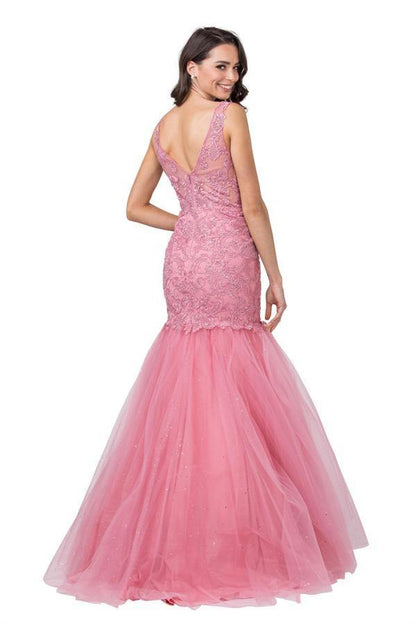 Long Prom Sleeveless Formal Mermaid Evening Gown - The Dress Outlet