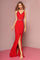 Long Prom Sleeveless Red Evening Gown - The Dress Outlet Elizabeth K