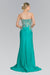 Long Prom Strapless Beaded Chiffon Formal Dress - The Dress Outlet Elizabeth K