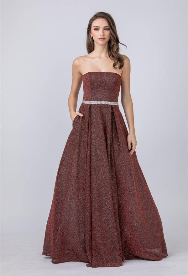 Long Prom Strapless Formal Evening Ball Gown