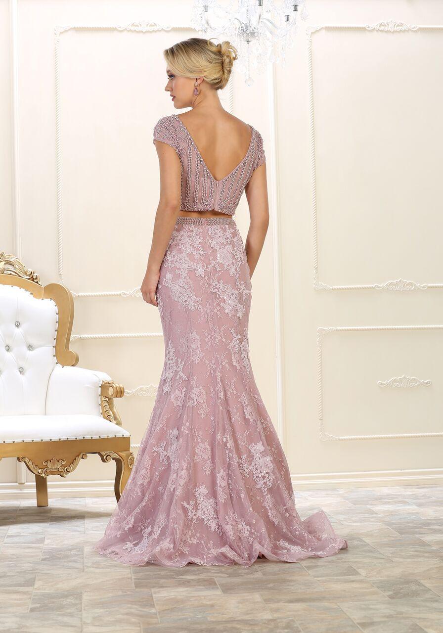 Long Prom Two Piece Set Formal Dress - The Dress Outlet May Queen