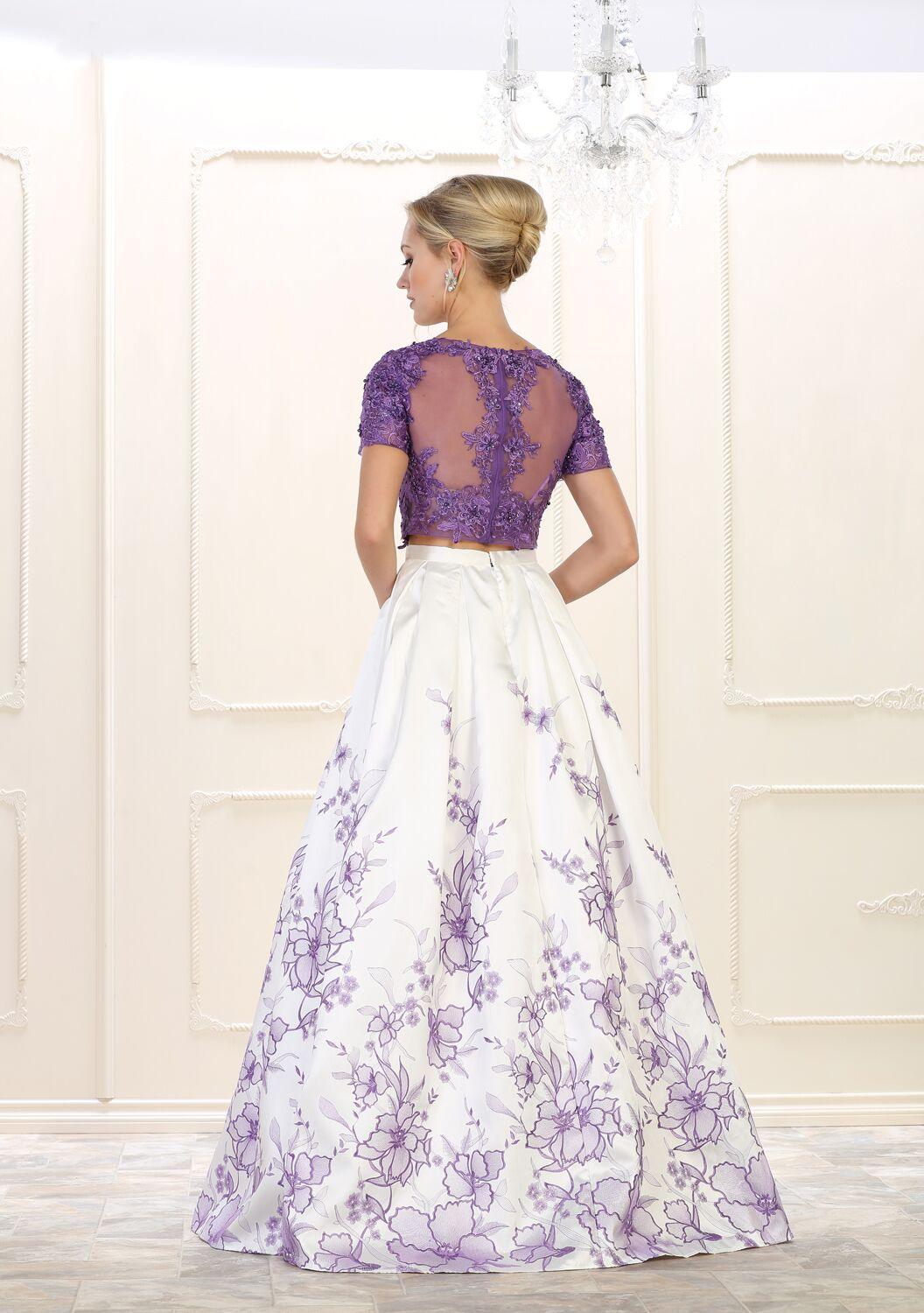 Long Prom Two Piece Set Formal Dress - The Dress Outlet May Queen