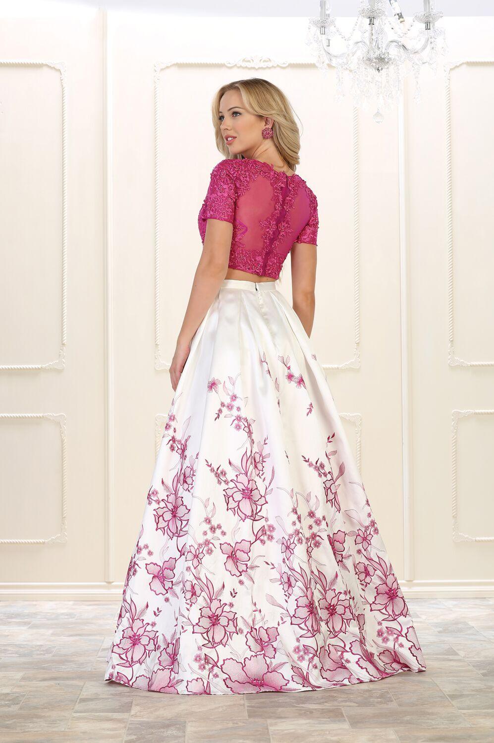 Long Prom Two Piece Set Formal Dress - The Dress Outlet May Queen