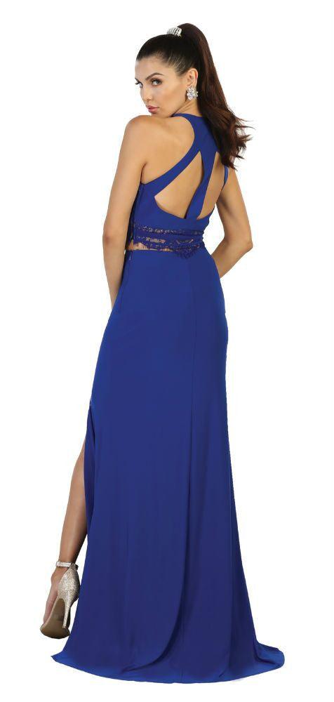 Long Prom Two Piece Set Prom Dress Formal Evening Gown - The Dress Outlet May Queen
