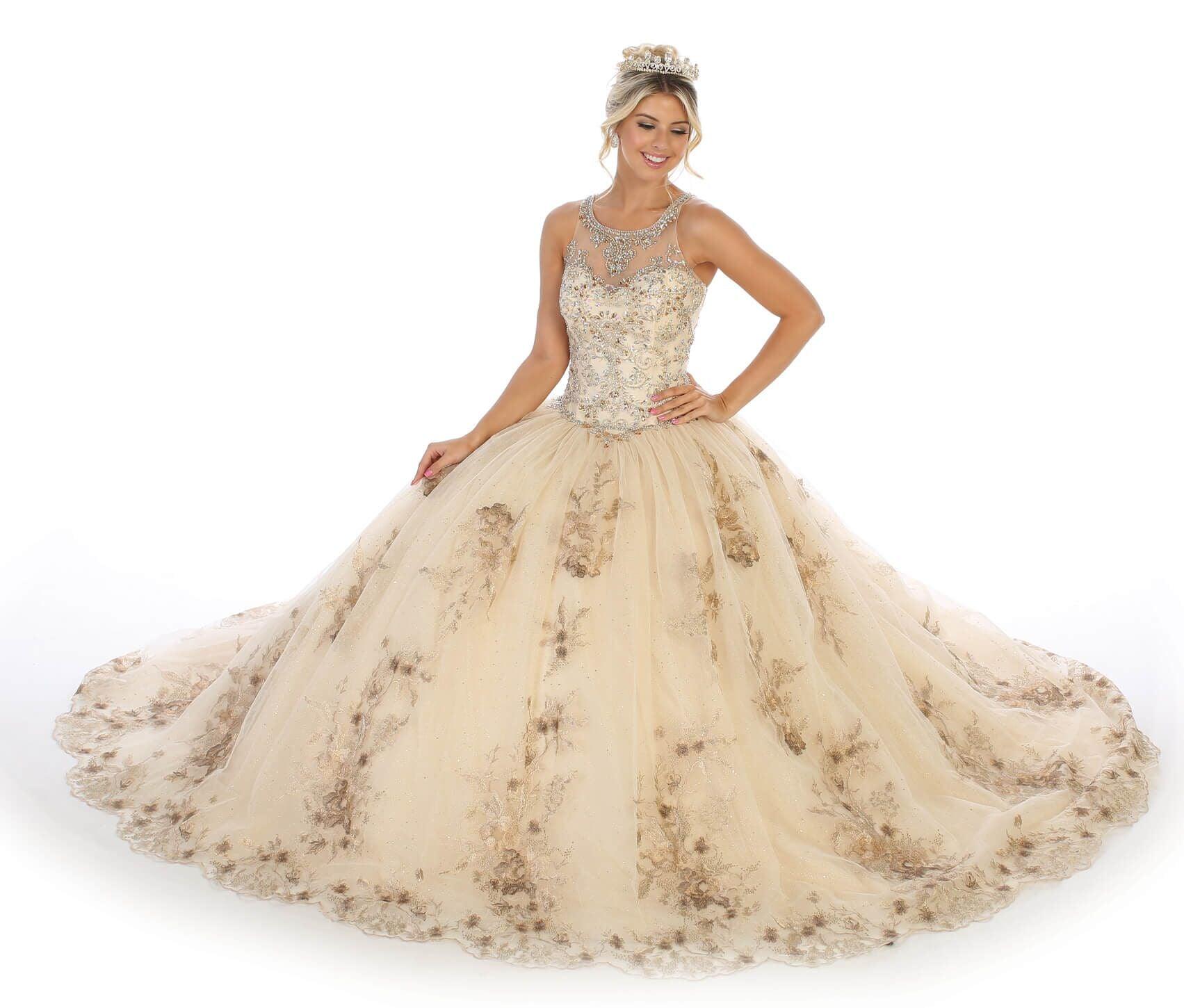 Long Quinceanera Ball Gown Sweet 16 - The Dress Outlet May Queen