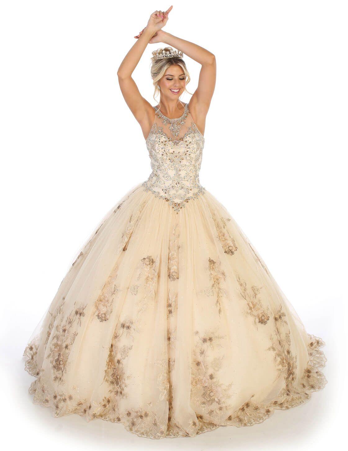 Long Quinceanera Ball Gown Sweet 16 - The Dress Outlet May Queen