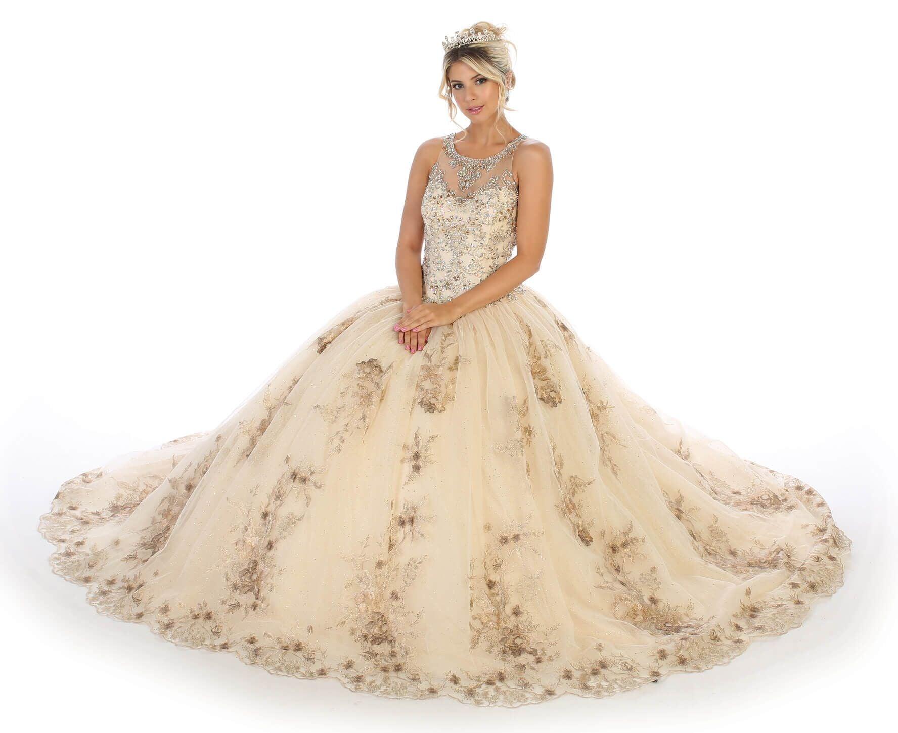 Long Quinceanera Ball Gown Sweet 16 - The Dress Outlet May Queen