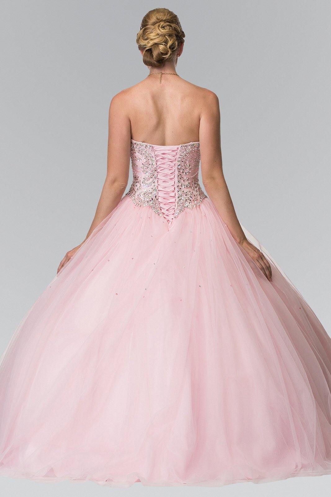 Long Quinceanera Dress Beaded Details with Matching Bolero - The Dress Outlet Elizabeth K