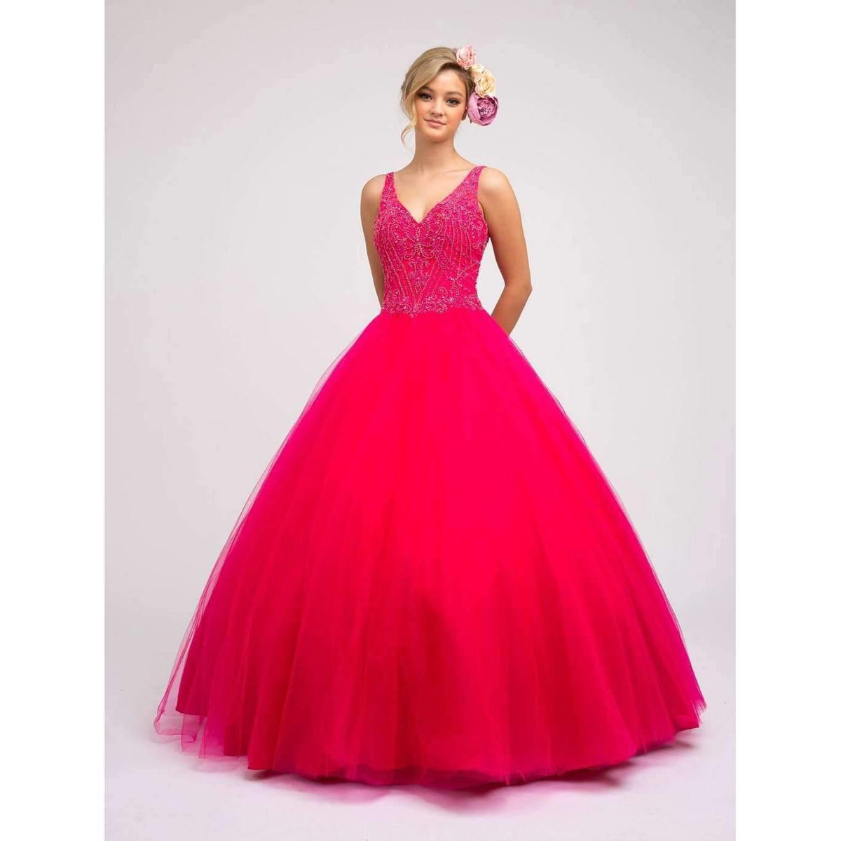 strapless open back dress Women's Plus Size Vernice Ruffle Bodycon Dress - Red main image 1