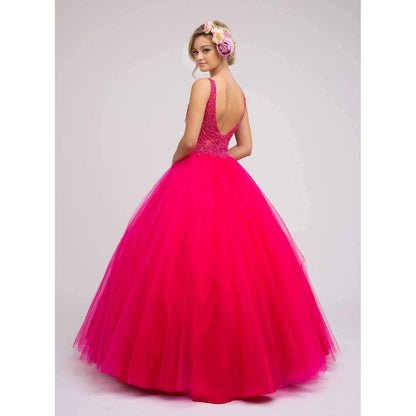 Long Quinceanera Sleeveless Ball Gown - The Dress Outlet Juliet