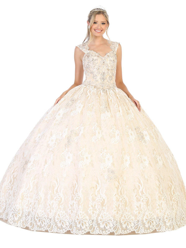 Long Quinceanera Sleeveless Sweet 16 Ball Gown