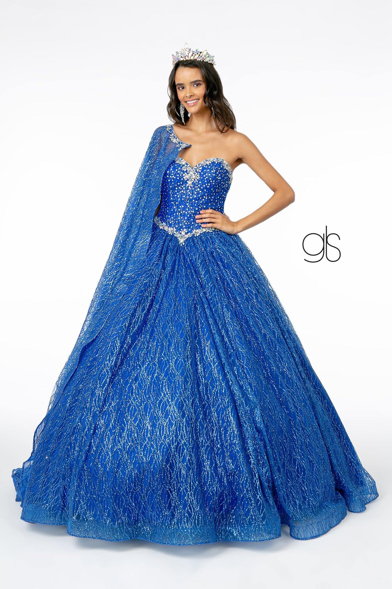 Long Quinceanera Strapless Glitter Ball Gown - The Dress Outlet Elizabeth K