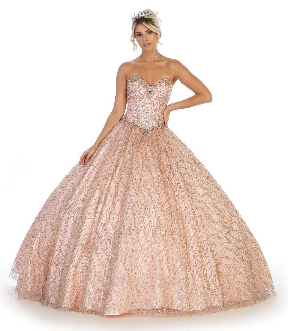 Long Quinceanera Strapless Sweet 16 Dress - The Dress Outlet May Queen