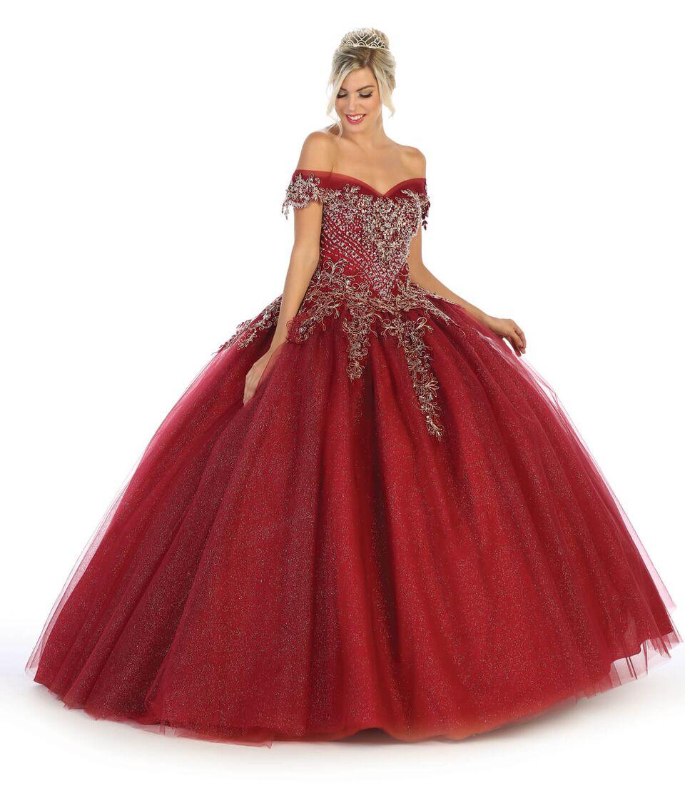 Long Quinceanera Sweet 16 Ball Gown - The Dress Outlet May Queen
