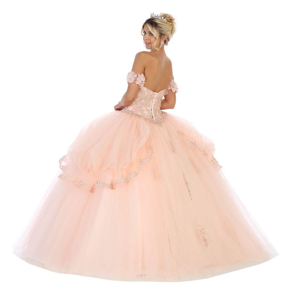 Long Quinceanera Sweet 16 Ball Gown - The Dress Outlet May Queen