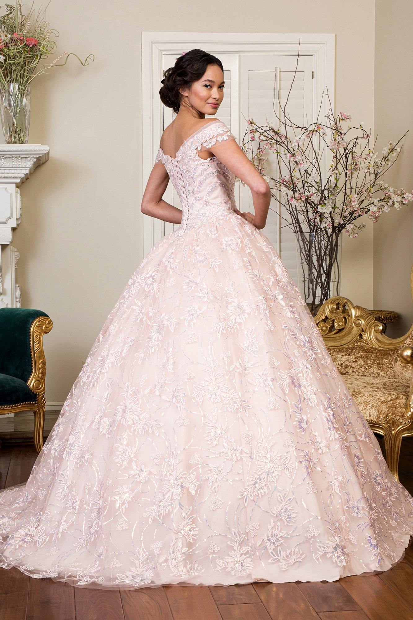 Long Quinceanera Sweet 16 Off Shoulder Ball Gown