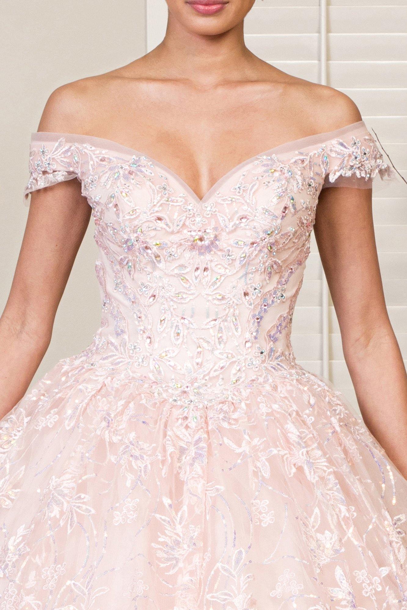 Long Quinceanera Sweet 16 Off Shoulder Ball Gown