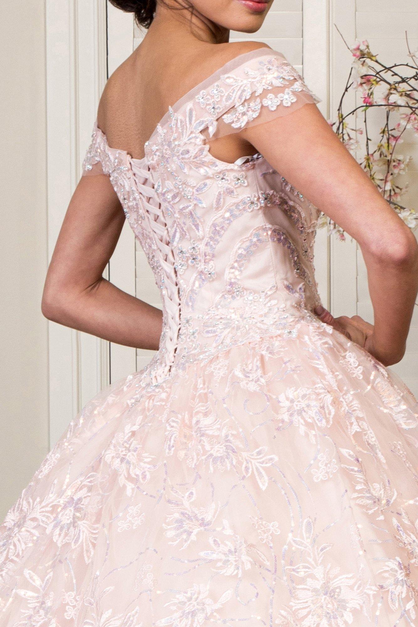 Long Quinceanera Sweet 16 Off Shoulder Ball Gown