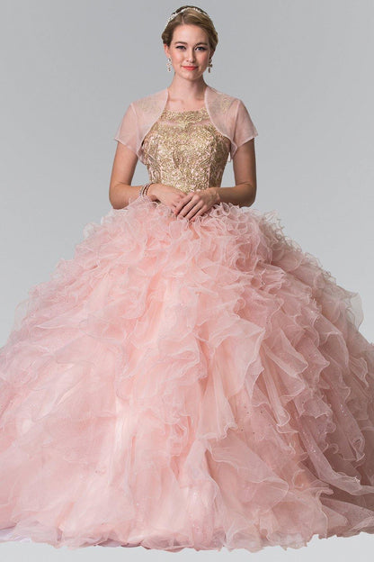 Long Quinceneara Dress with Bolero - The Dress Outlet Elizabeth K