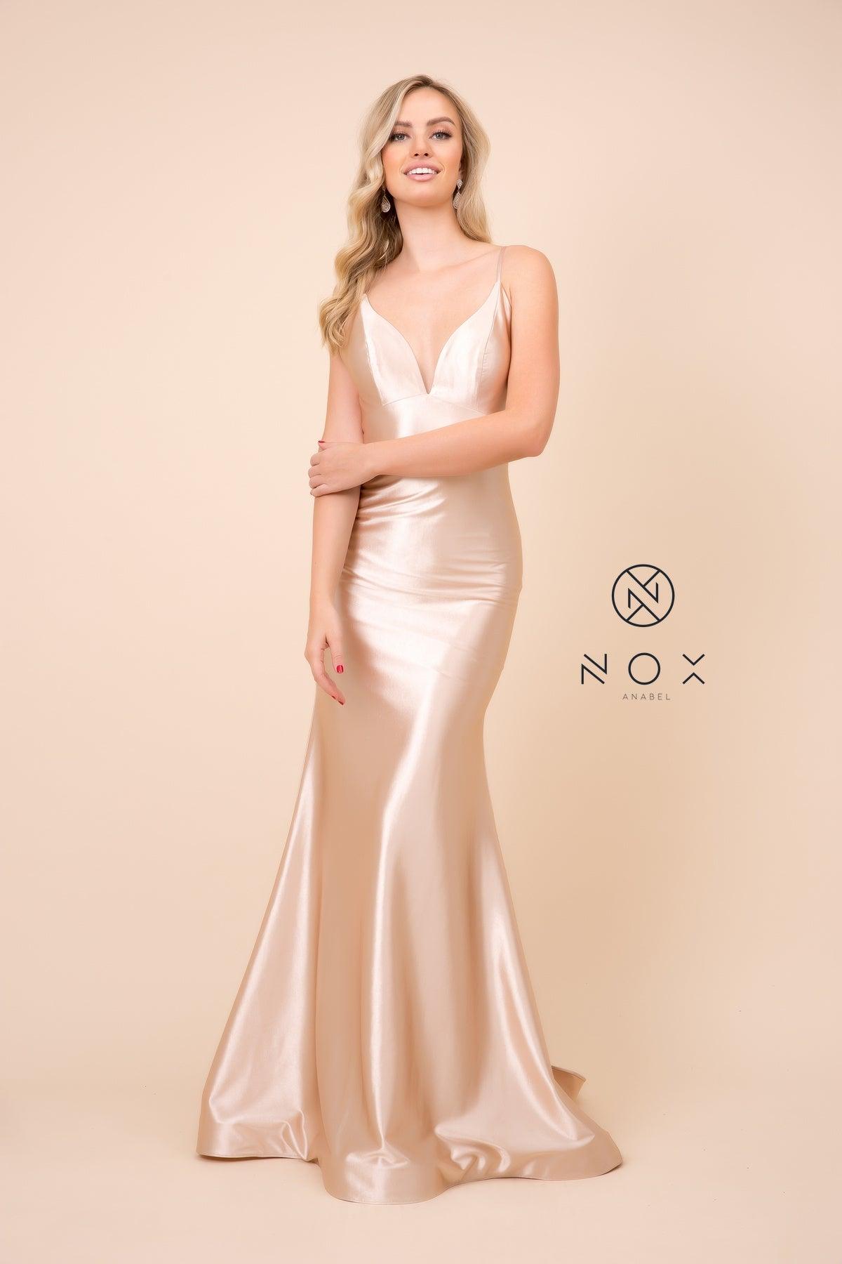 Long Satin Evening Gown Sexy Prom Dress