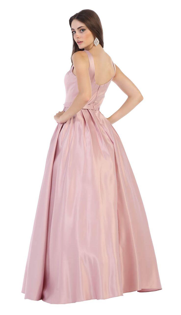 Long  Satin Formal Prom Dress Evening Gown - The Dress Outlet May Queen