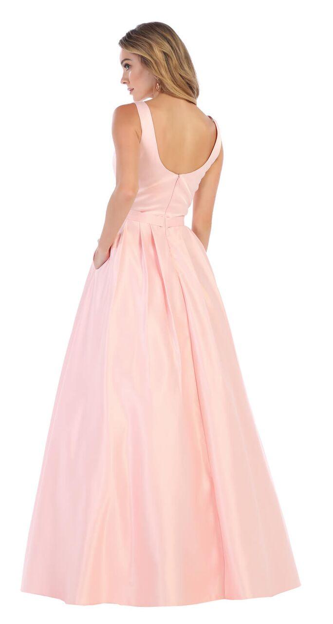 Long  Satin Formal Prom Dress Evening Gown - The Dress Outlet May Queen