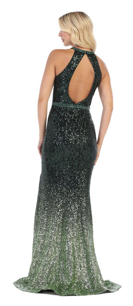 Long Sequin Halter Neck Prom Dress Formal Evening Gown - The Dress Outlet May Queen
