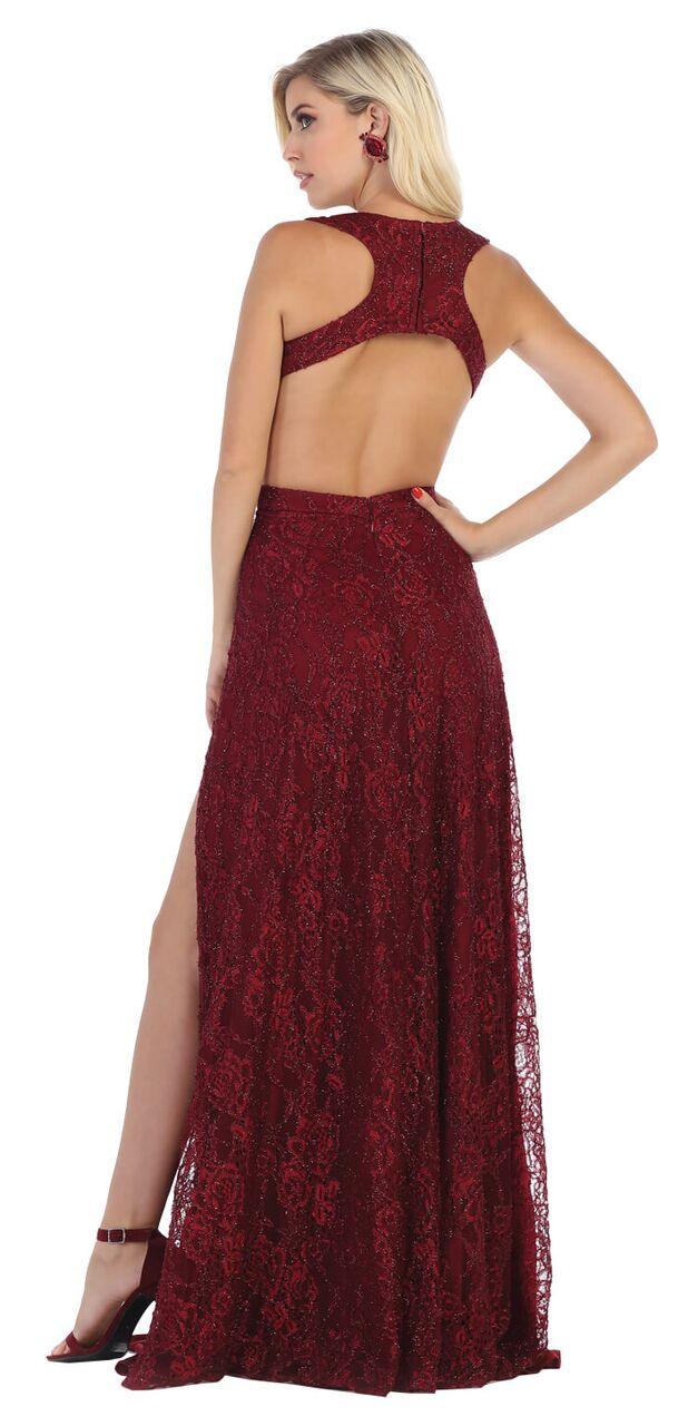 Long Sexy Cutout Formal Prom Dress Evening Gown - The Dress Outlet May Queen