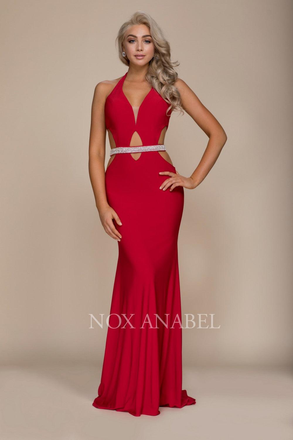 Long Sexy Cutout Prom Dress Evening Gown - The Dress Outlet Nox Anabel