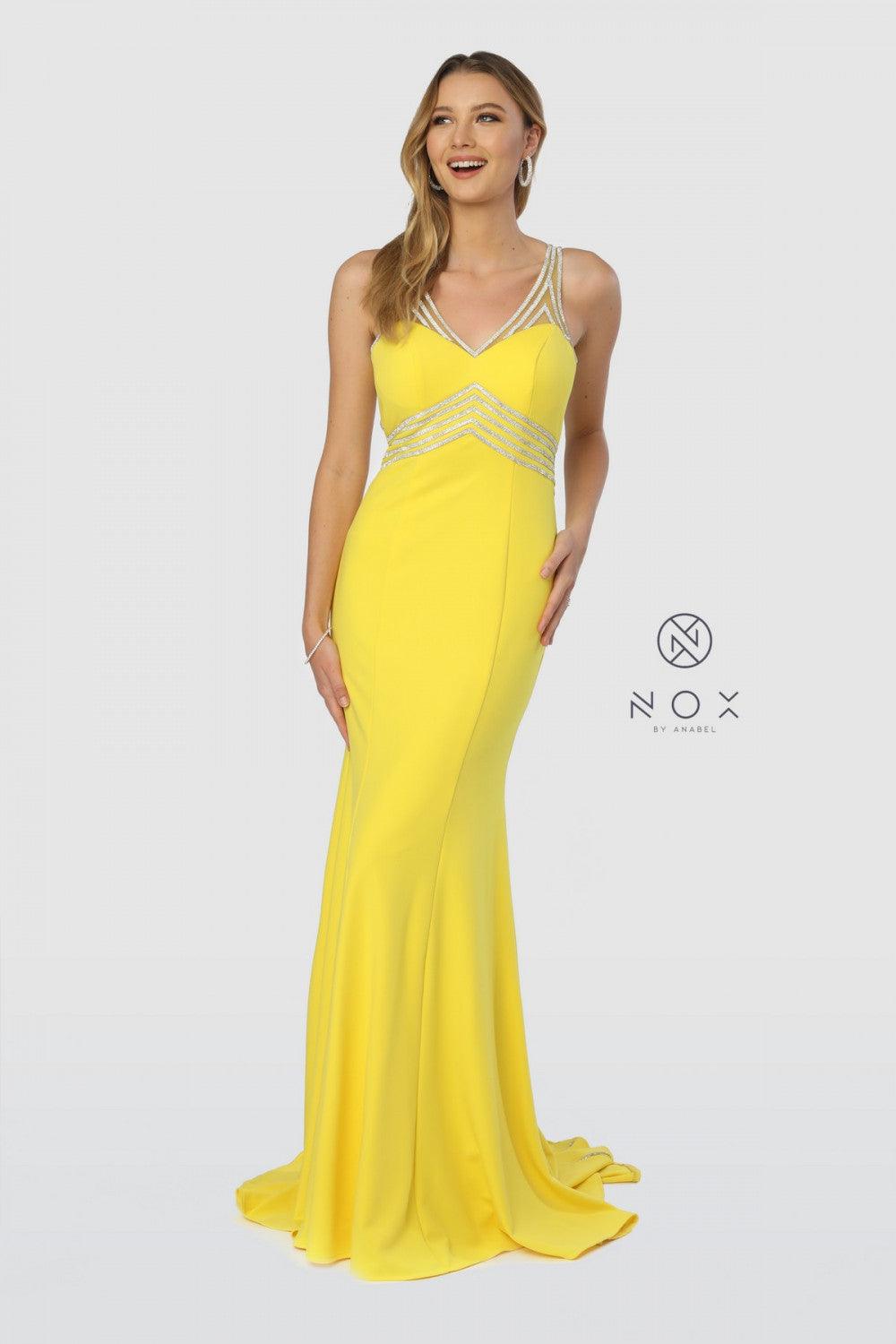 Long Sexy Open Back Formal Prom Dress - The Dress Outlet Nox Anabel