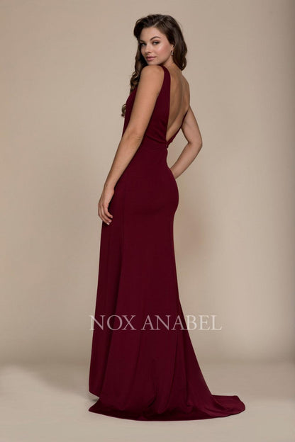 Long Sexy Open Back Formal Prom Evening Gown - The Dress Outlet Nox Anabel