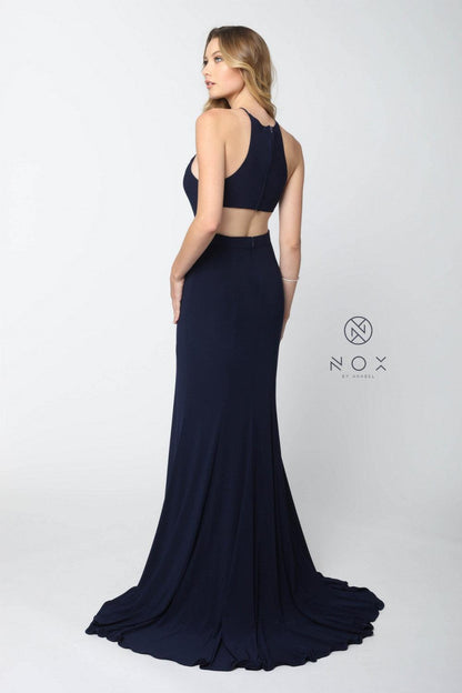 Long Side Slit Formal Dress Prom Evening Gown - The Dress Outlet Nox Anabel
