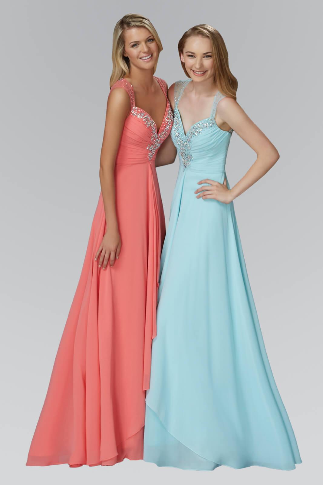 Long Sleeeveless Chiffon Prom Formal Dress - The Dress Outlet Elizabeth K