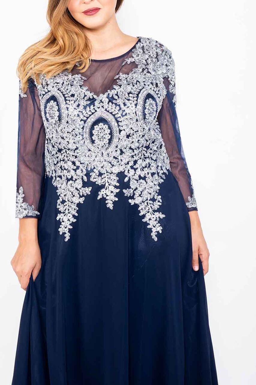 Long Sleeve Dress Plus Size Formal Mother of the Bride - The Dress Outlet May Queen