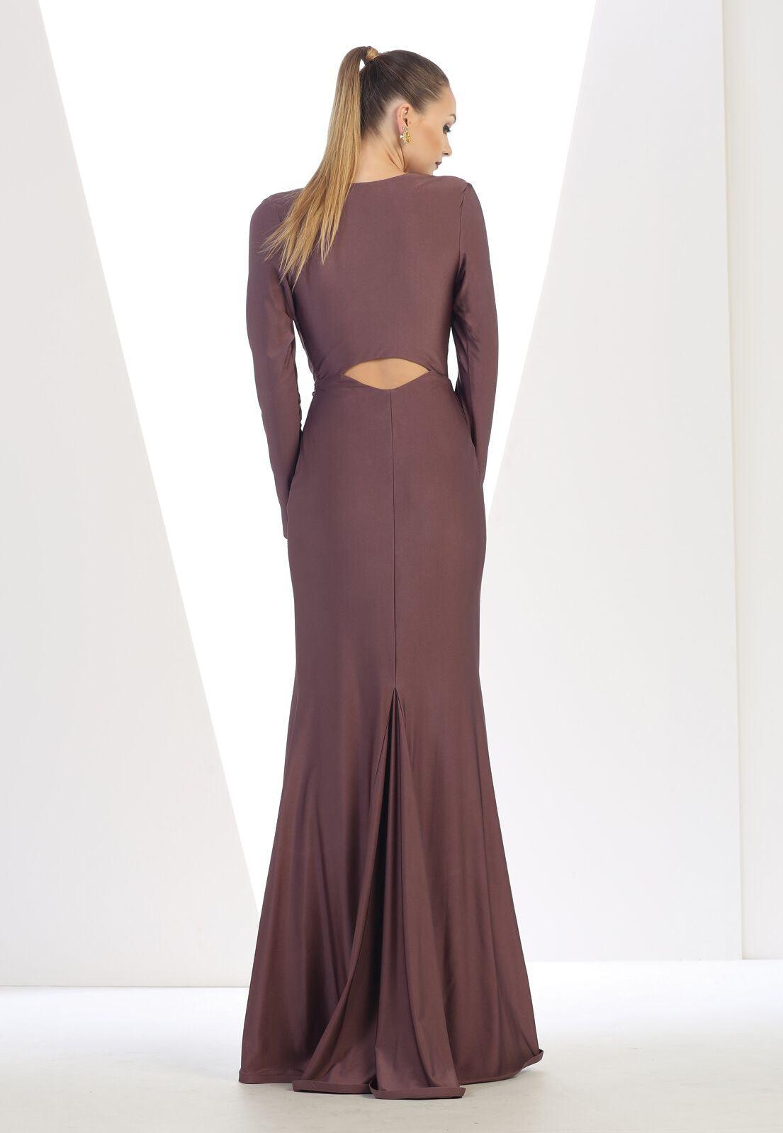 Long Sleeve Formal Dress Evening Party Prom Gown - The Dress Outlet May Queen