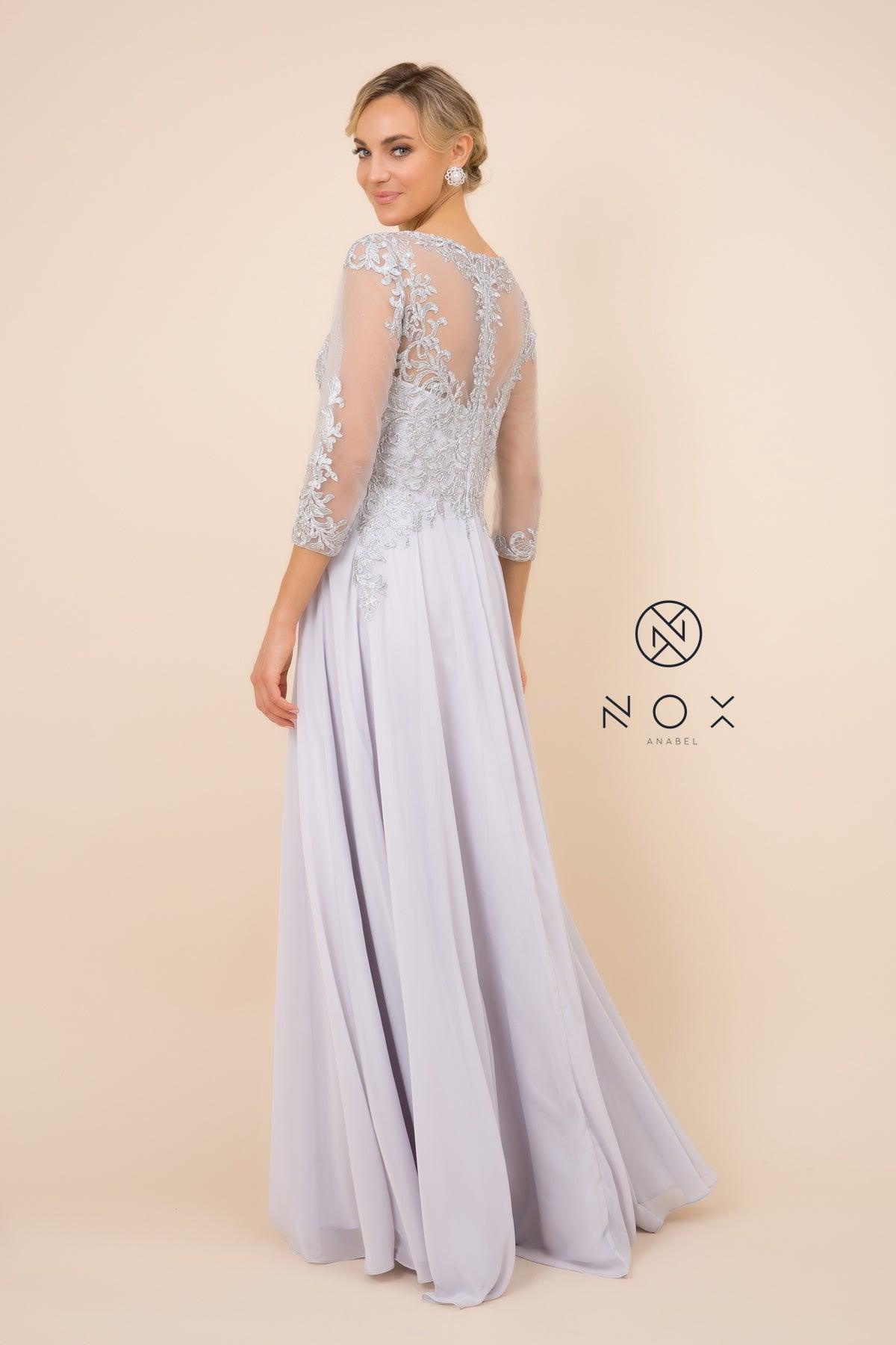 Long Sleeve Formal Mother of the Bride Dress - The Dress Outlet Nox Anabel