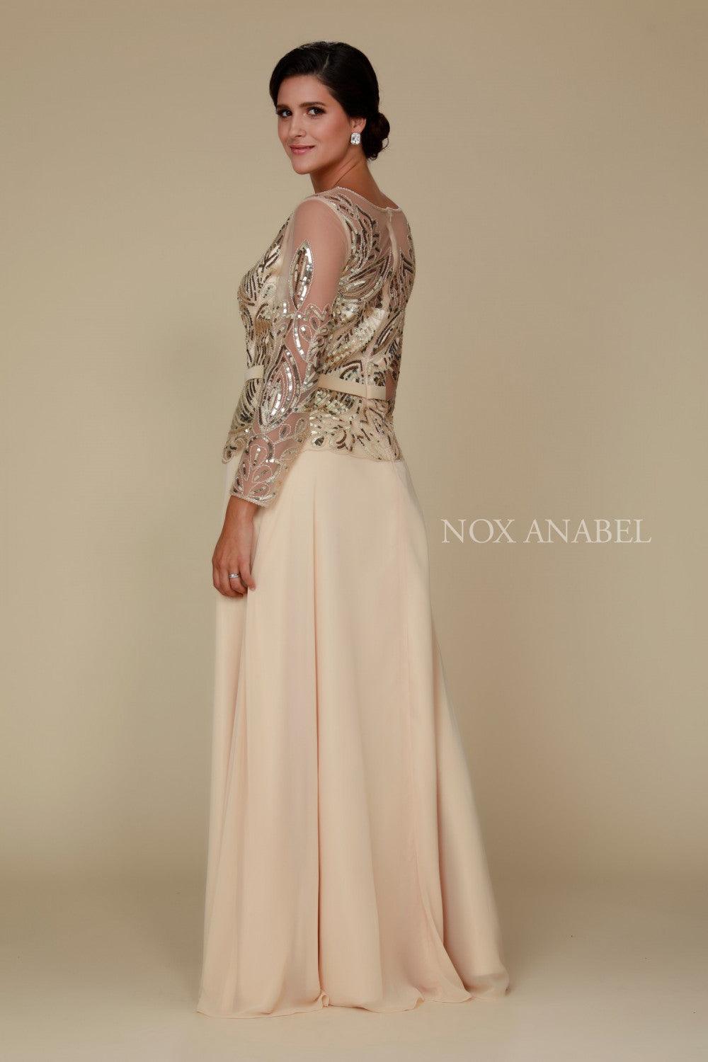 Long Sleeve Mother of the Bride Dress - The Dress Outlet Nox Anabel