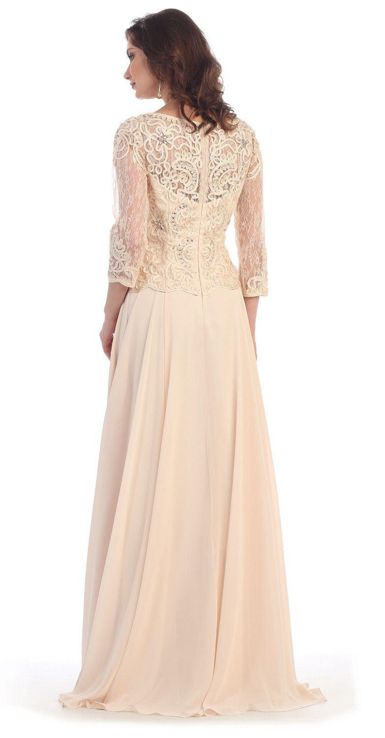 Long Sleeve Mother of the Bride Dress - The Dress Outlet May Queen